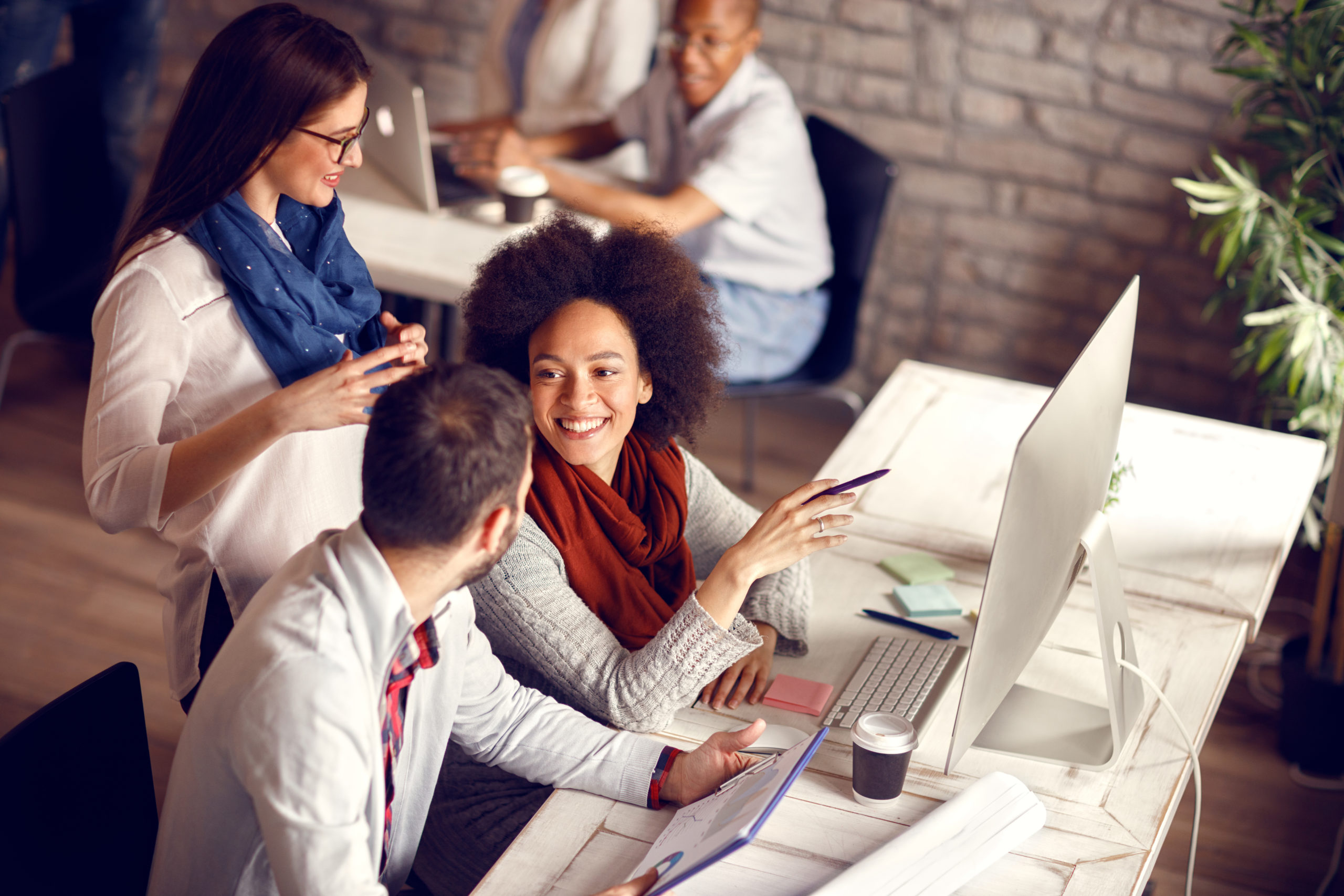 Young employees in office