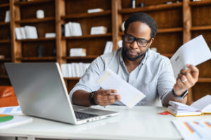 Businessman reviewing documents