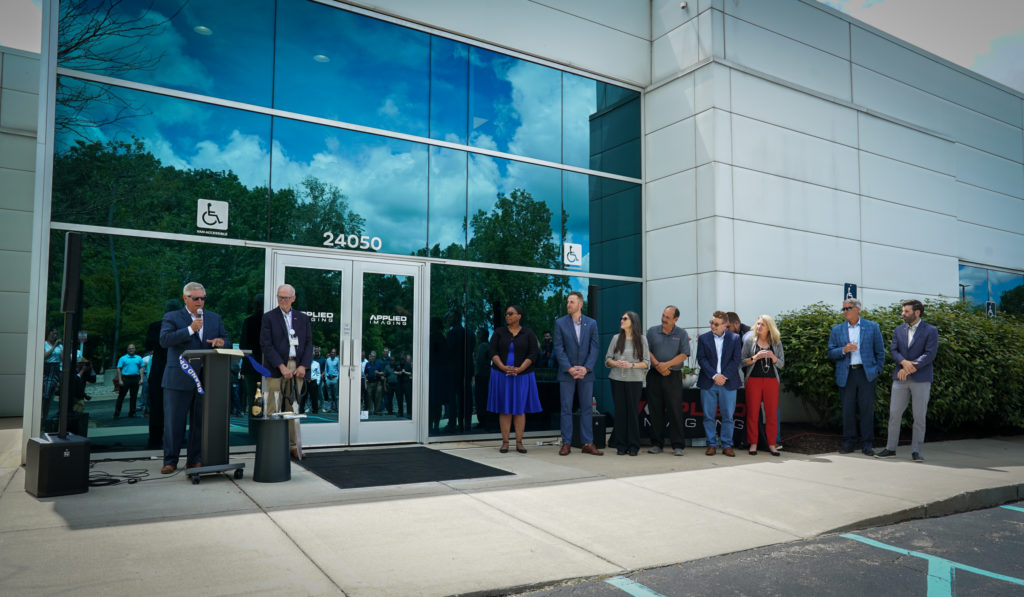 Group in front of Applied Imaging Metro Detroit Southfield Office
