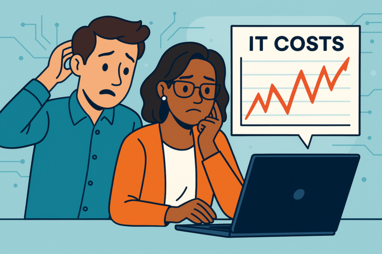 Business people frustrated about Unpredictable IT costs