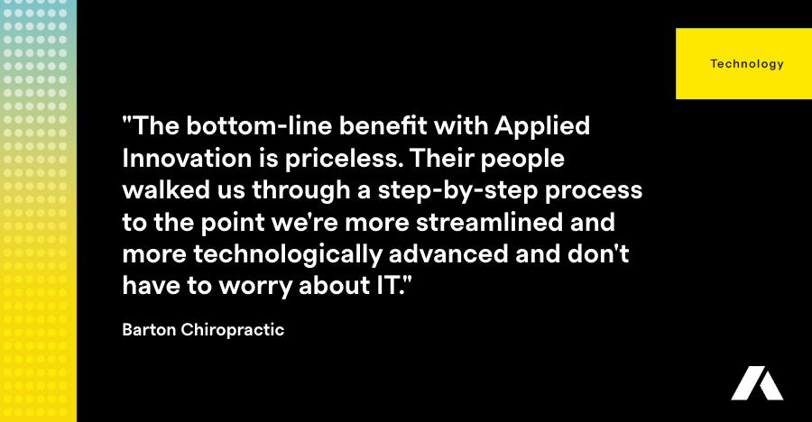 Barton Chiro Applied Innovation Technology Customer Testimonial