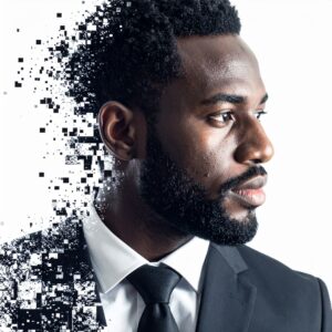 pixelated corporate person