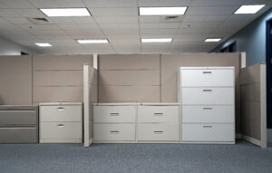 close up on cabinet and drawers in the office
