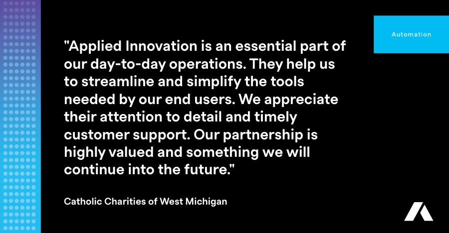 Automation Testimonial Catholic Charities of mI