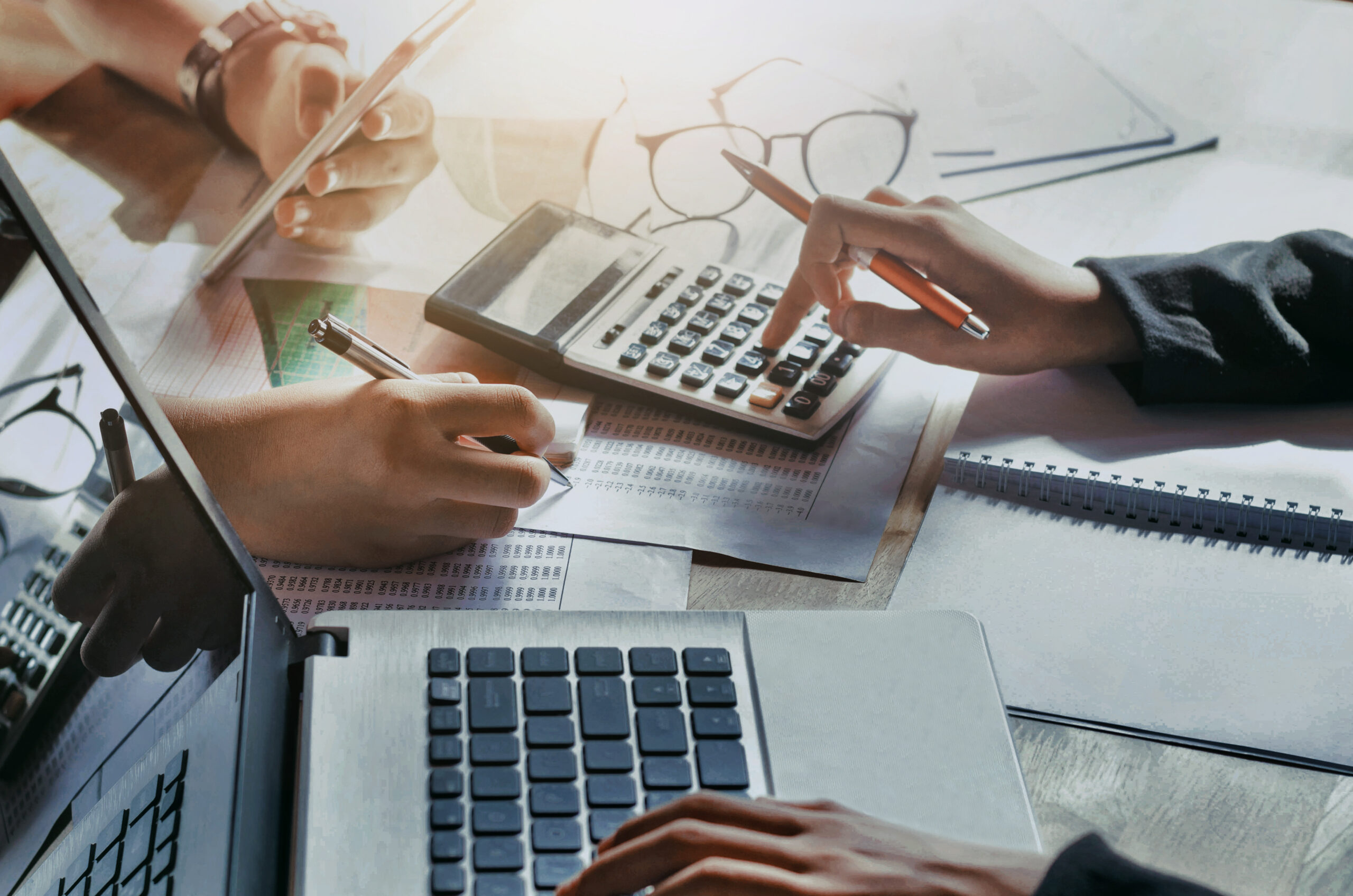 business teamwork with working new project. concept finance accounting